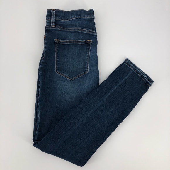 J. Crew Mid-Rise Skinny Stretch Dark Ankle Jeans